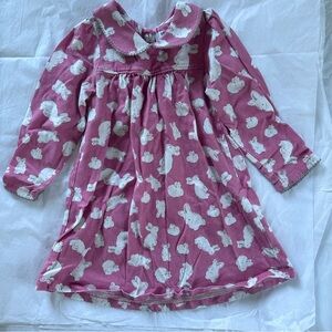 Baby Boden Pink Bunny Collared Dress